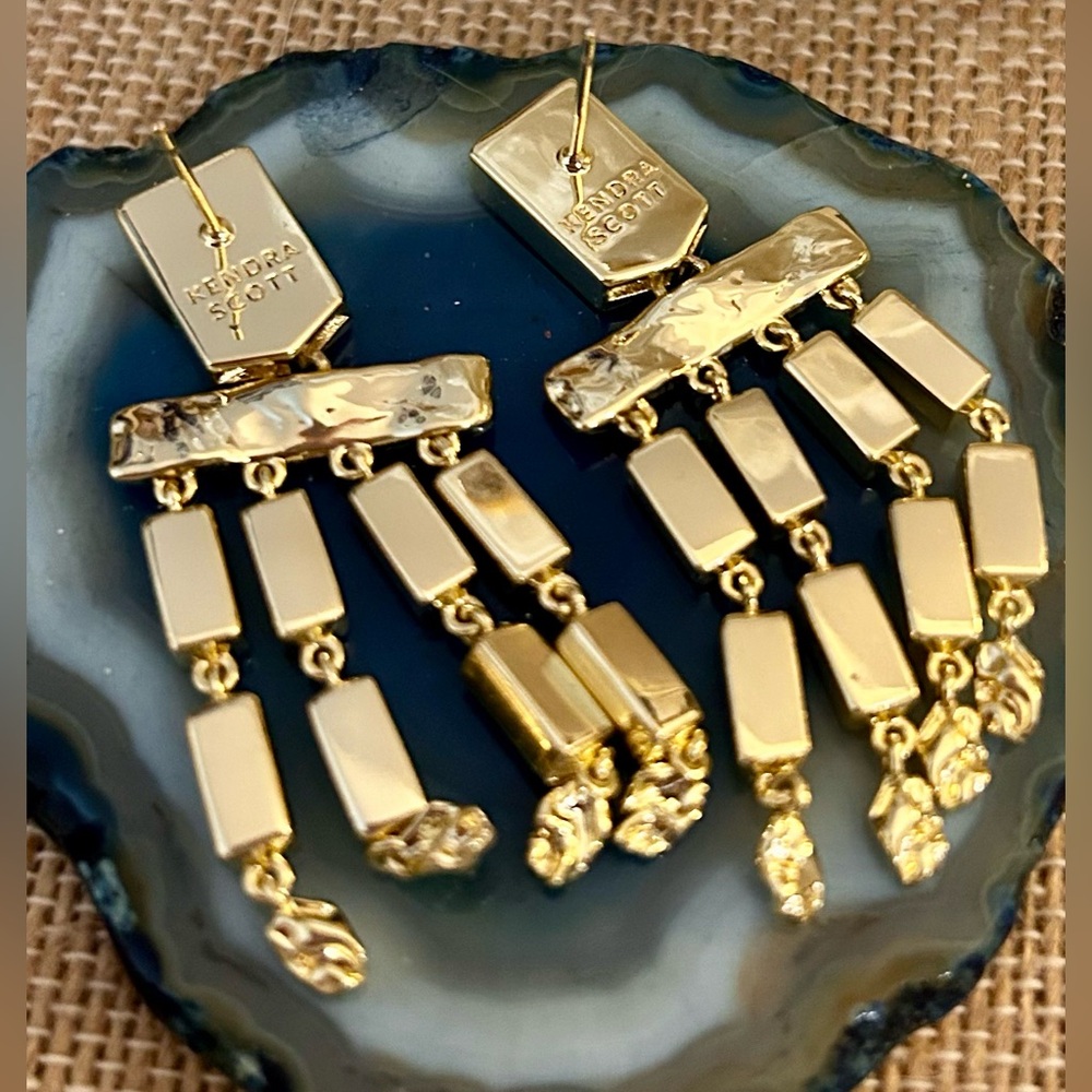 Kendra Scott Jessa Crystal Tassel Earrings Carded & w/Pouch - Picture 7 of 10
